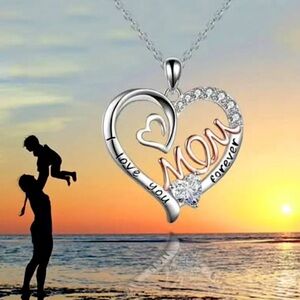 NEW - Heart Shaped “Mom” Necklace, “I Love You Forever”